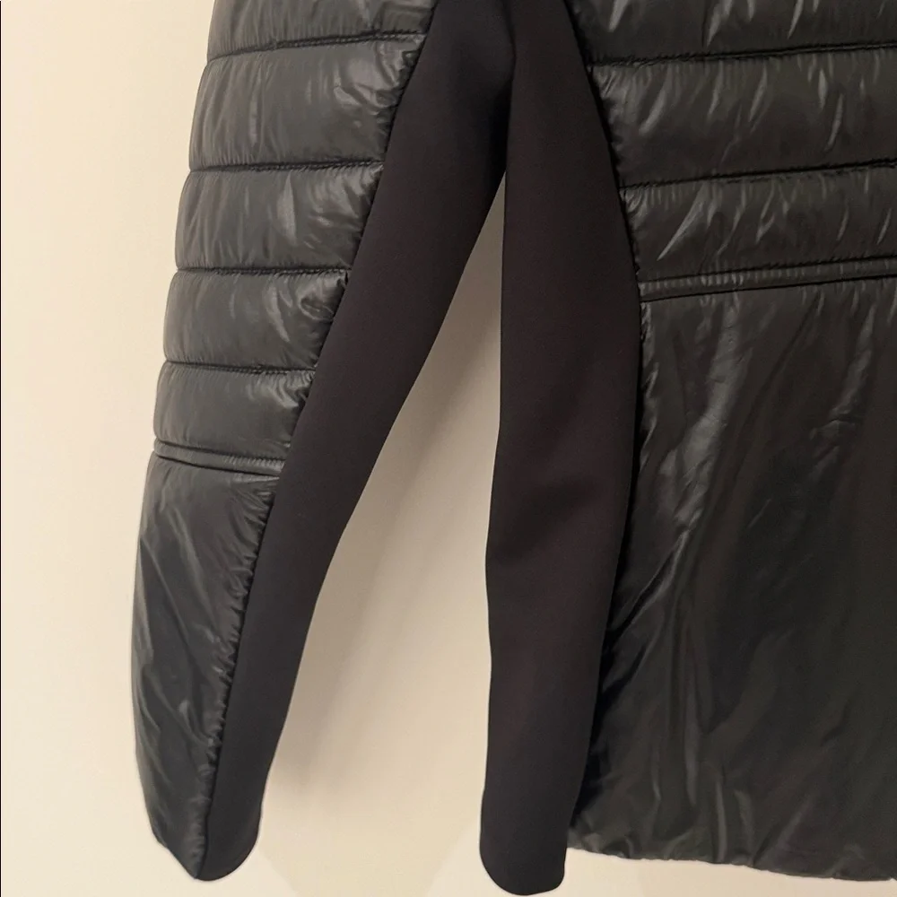Calvin Klein Performance Women Black Hooded Puffer‎ Jacket Faux Fur Trim Zip